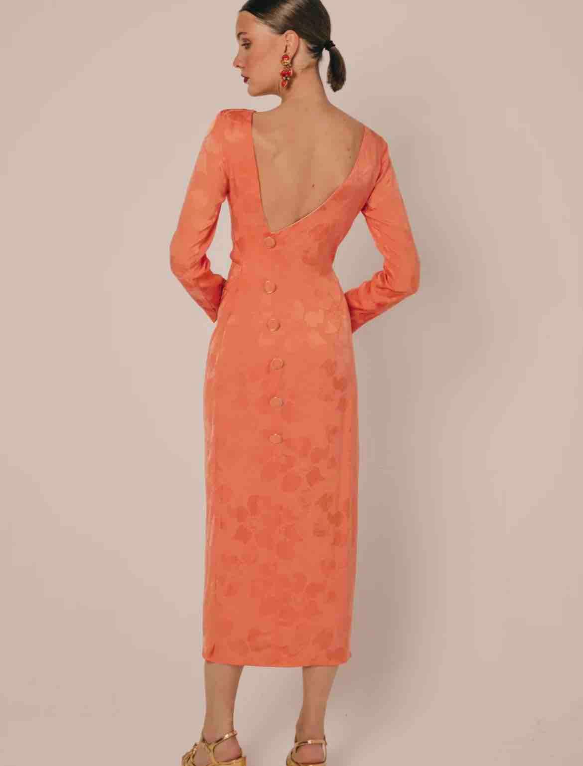 Vestido Invitada Naranja Cherubina — foto 2 de 4