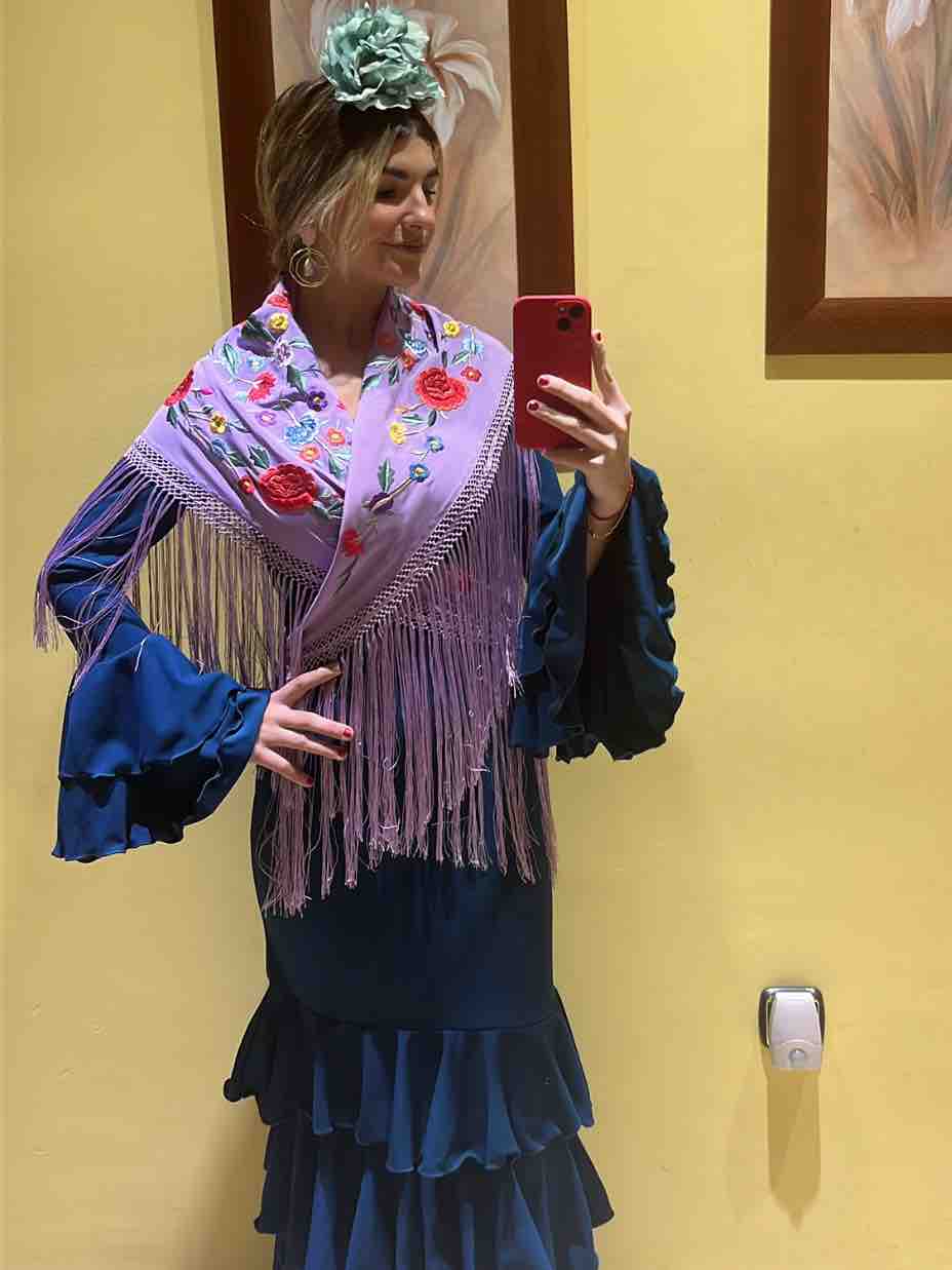 Vestido Flamenca Azul Petróleo Tienda local