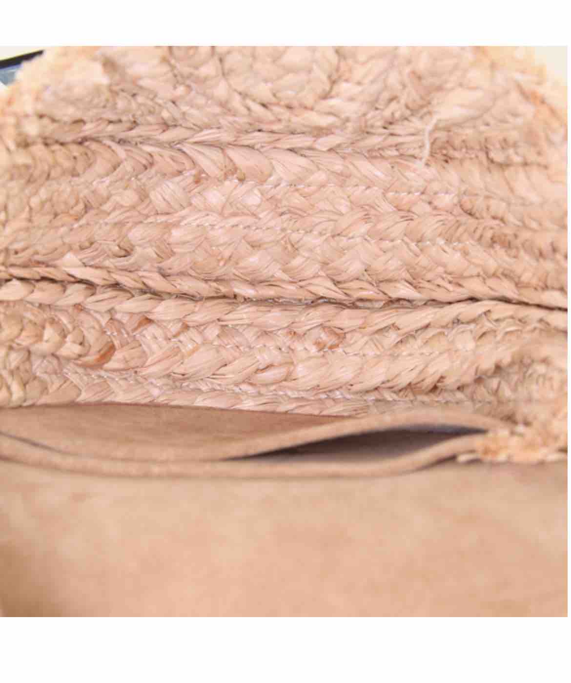 Bolso bandolera Loewe Gate mini en cuero azul y raffia beige — foto 4 de 6