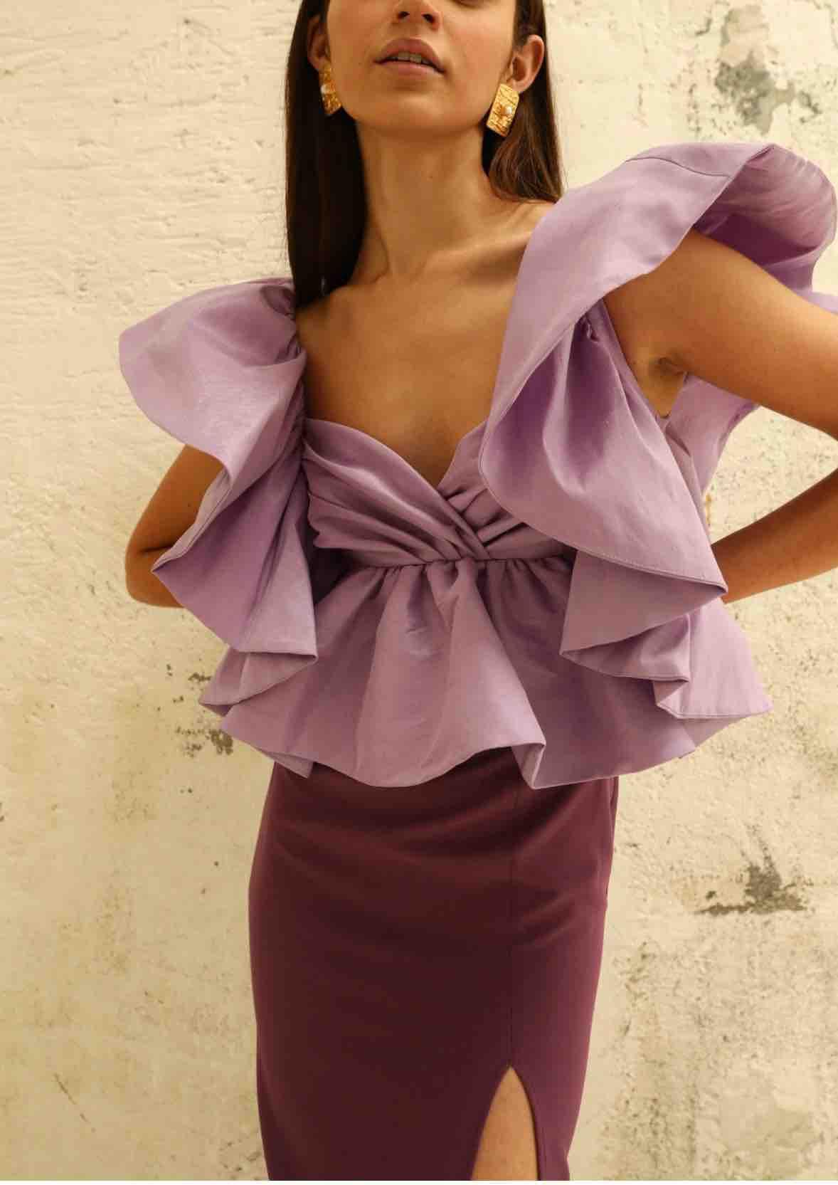 Vestido invitada morado y lila Dew & Corch — foto 5 de 5