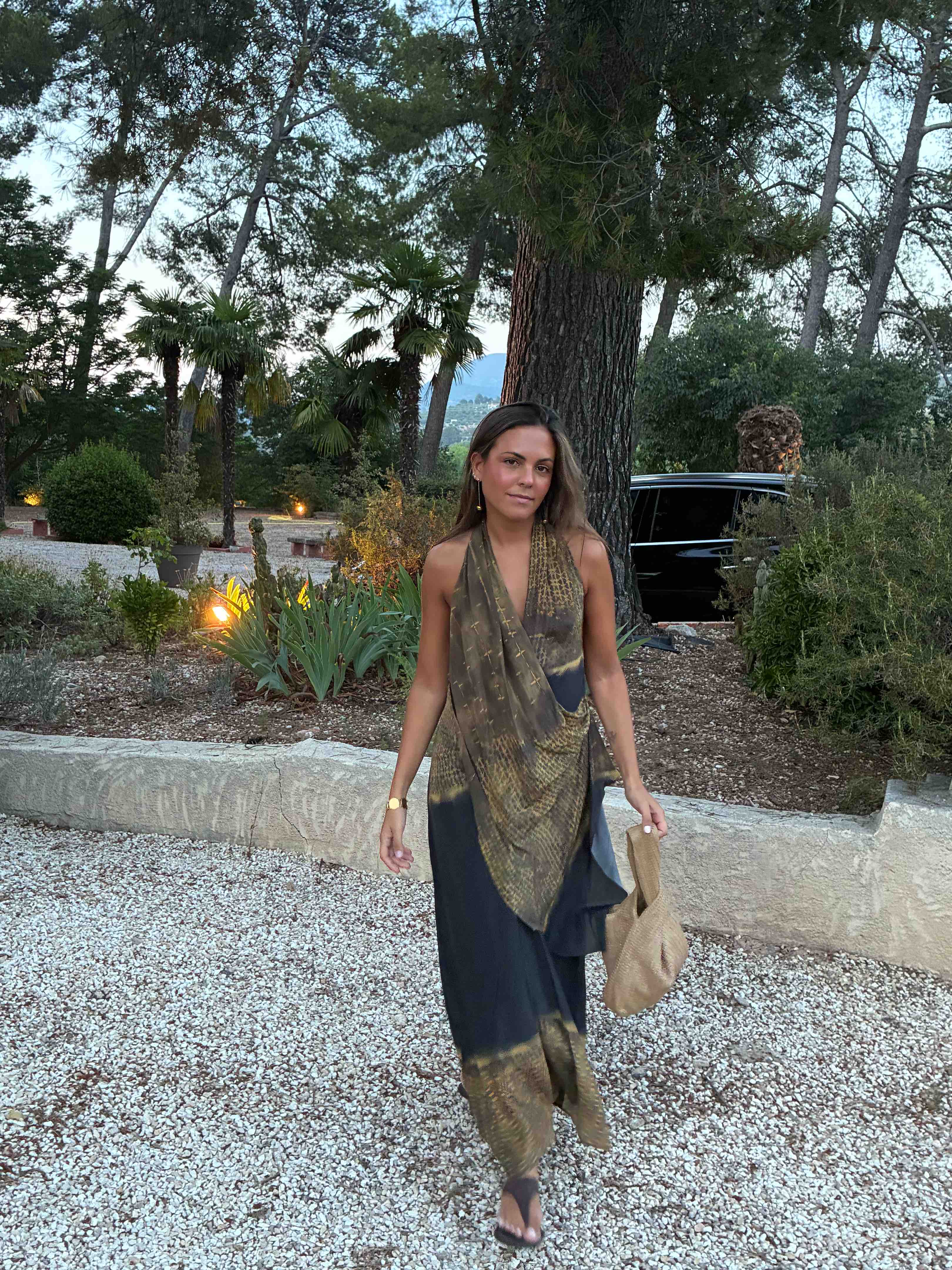 Vestido Massimo Dutti amarillo, gris y negro, talla XS, en alquiler — foto 1 de 3