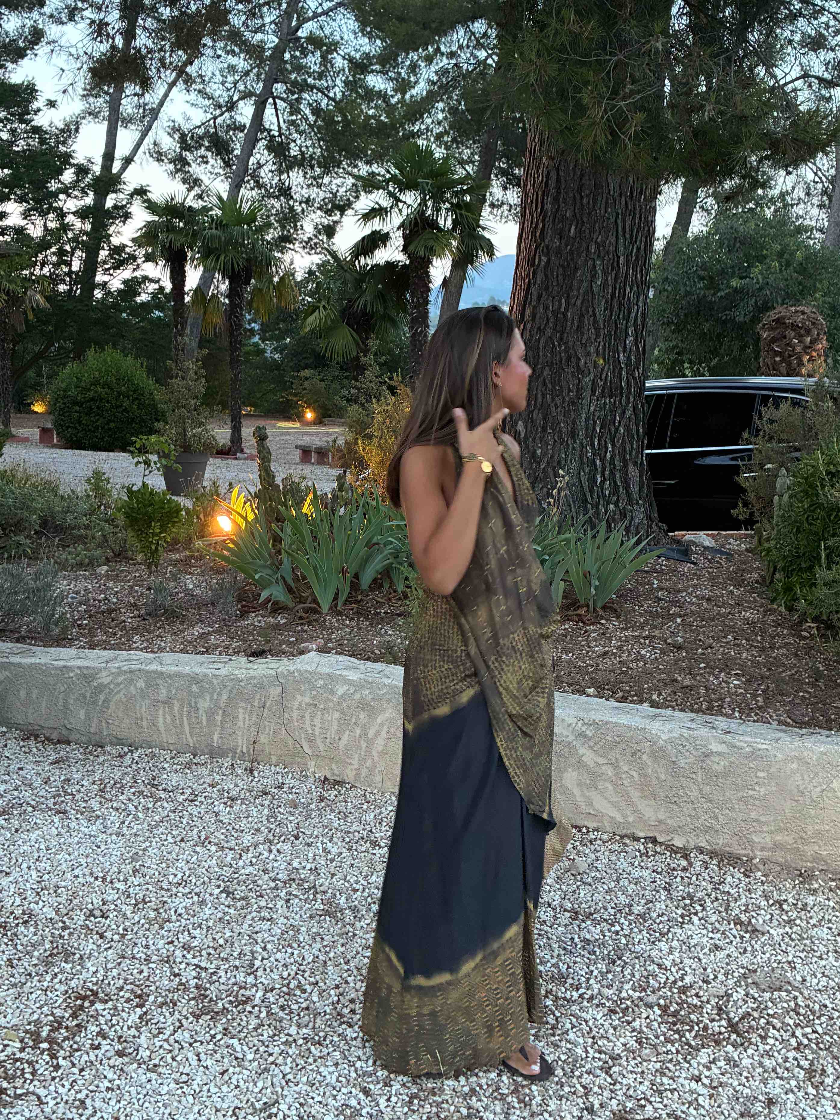 Vestido Massimo Dutti amarillo, gris y negro, talla XS, en alquiler — foto 2 de 3