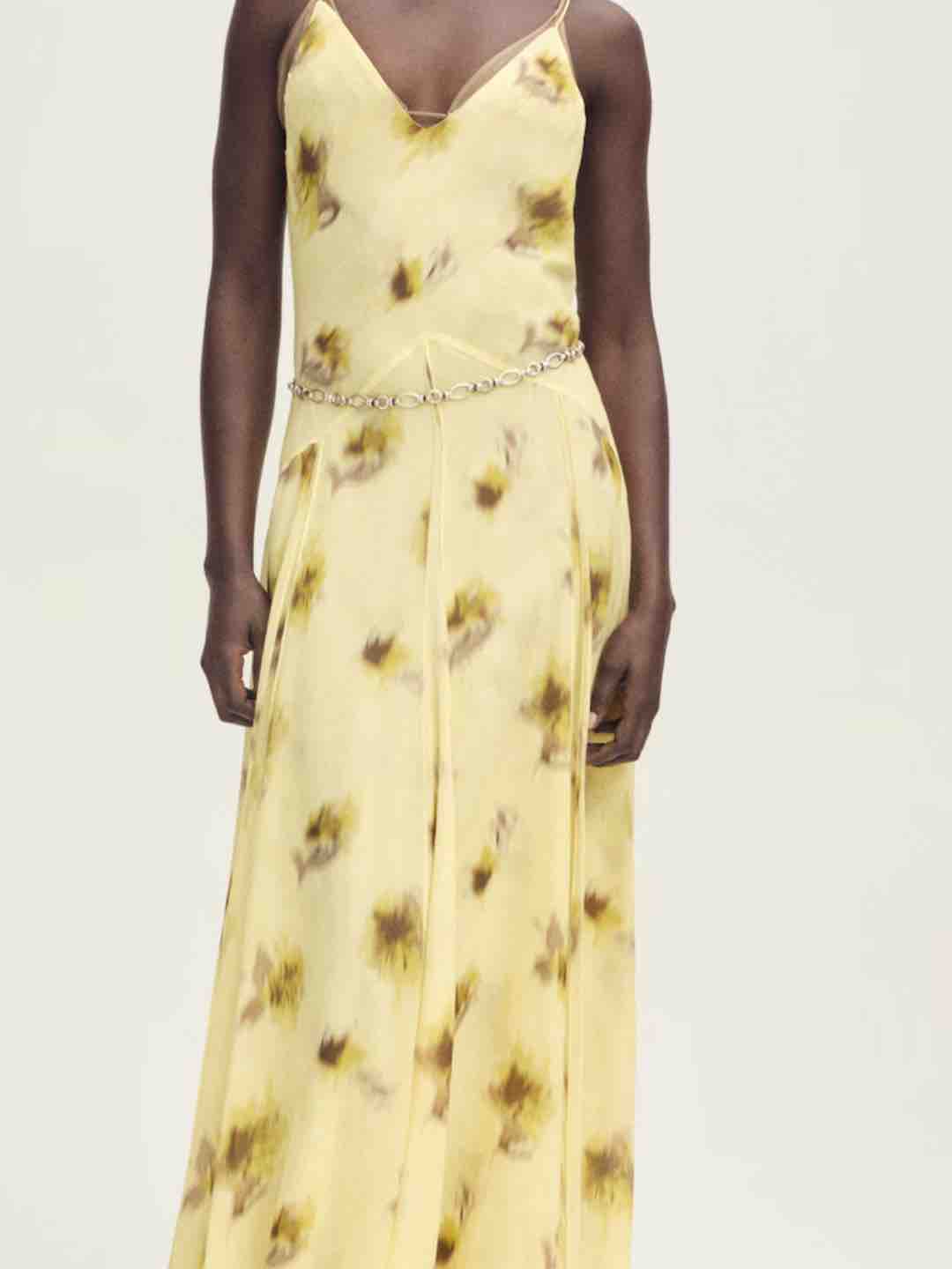 Vestido amarillo pastel largo estampado floral MANGO Capsule — foto 6 de 6