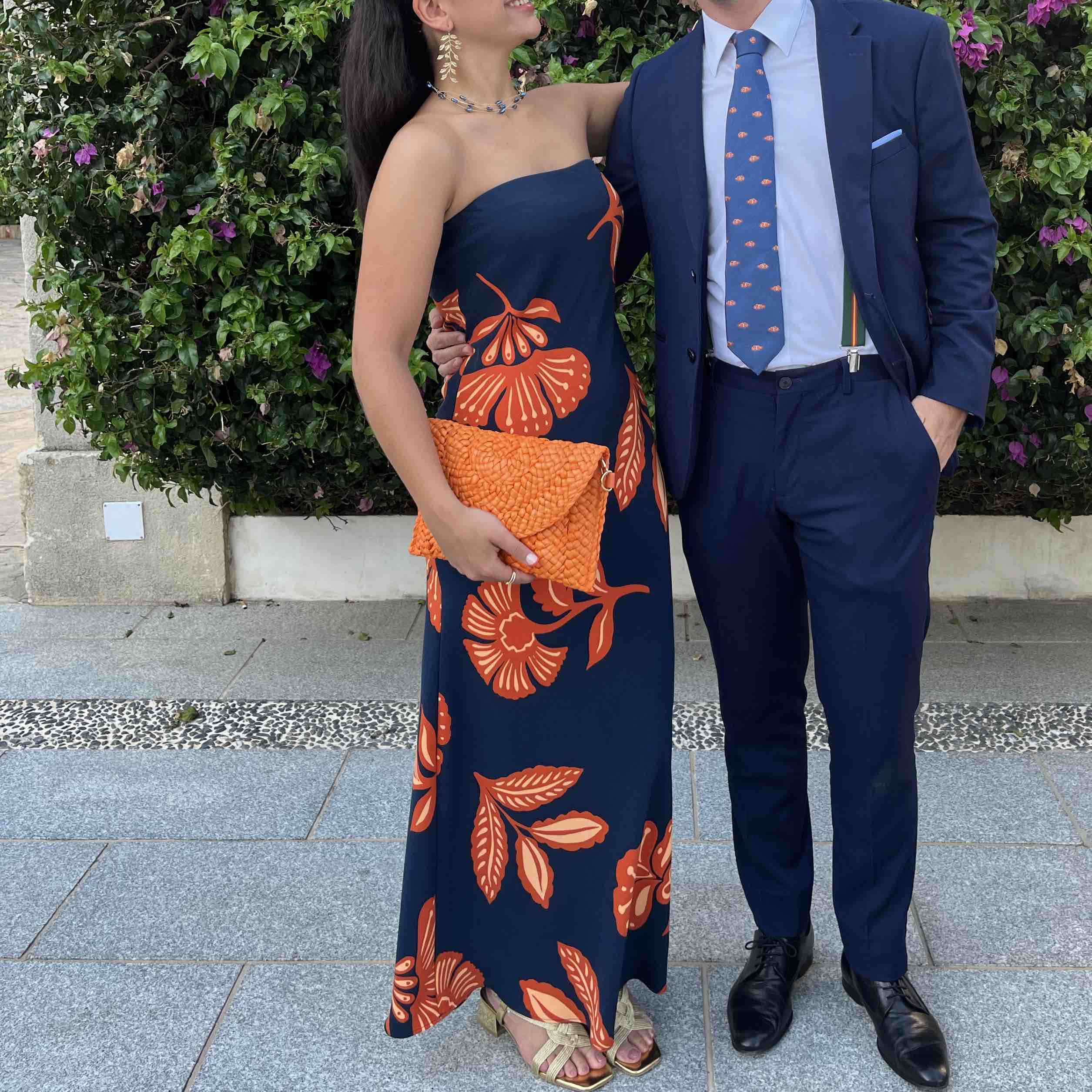 Vestido Azul marino y estampado Naranja Lady Pipa — foto 1 de 2