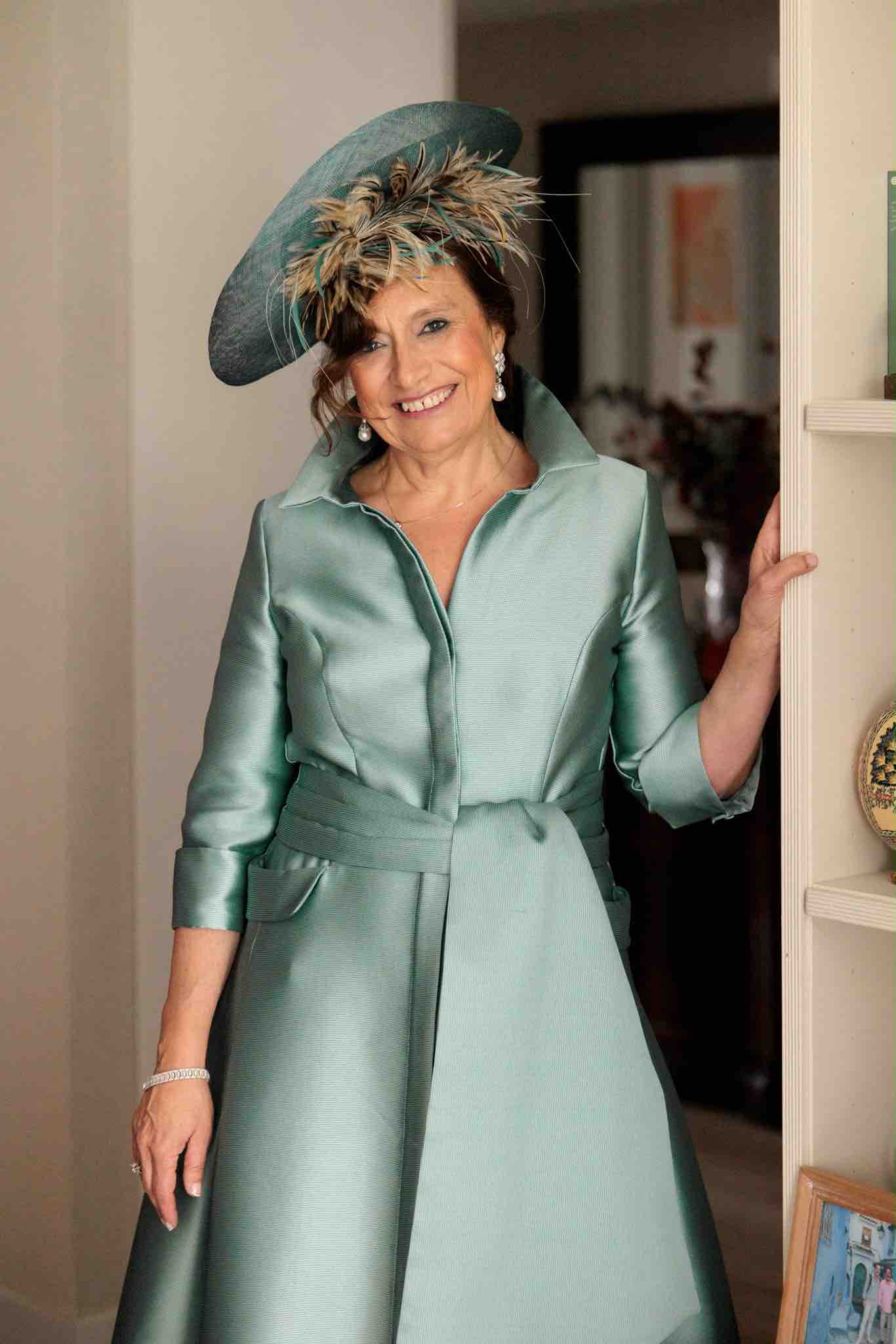 Vestido Mouriño azul y verde, talla L, en alquiler — foto 1 de 4