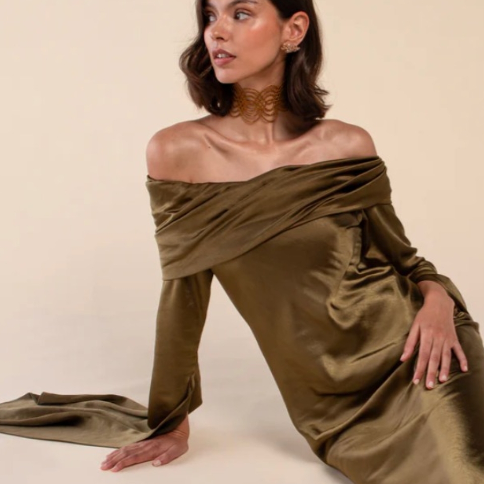 Vestido Silvana Verde Oliva - Elena Moore — foto 3 de 3