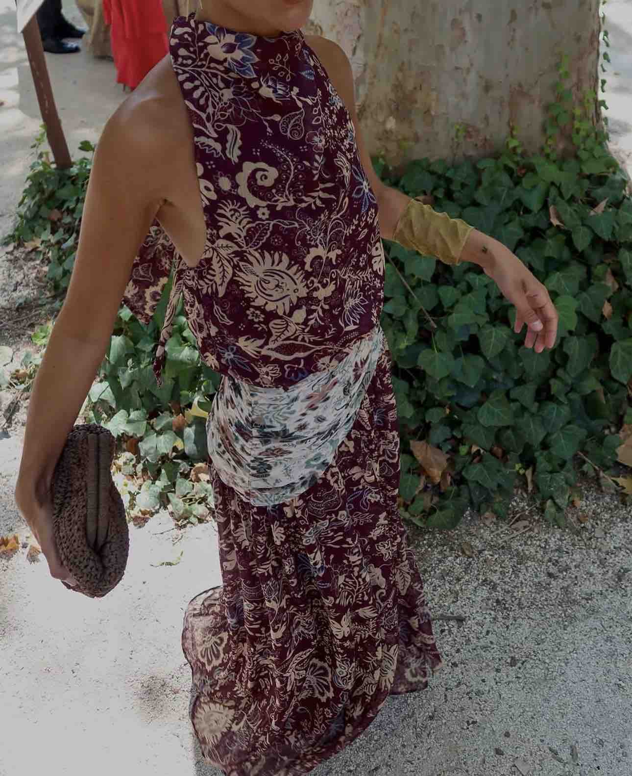 Vestido Noon marrón, morado y rosa, talla S, en alquiler — foto 2 de 2