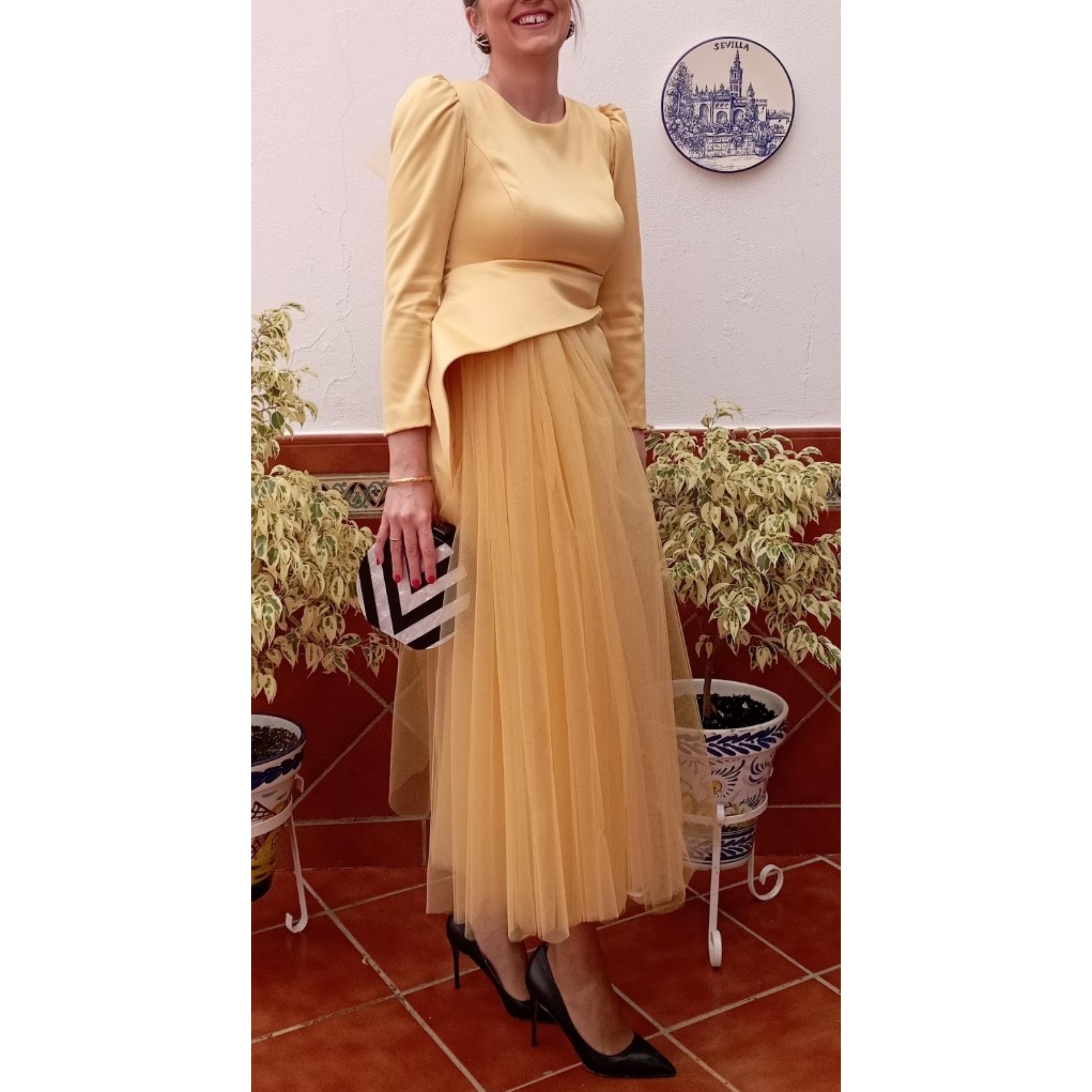 vestido invitada a boda sobrefalda tul — foto 5 de 5