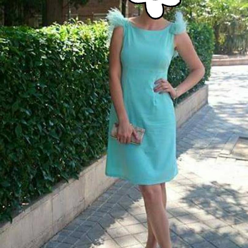 Vestido azul con plumas cocoa — foto 1 de 2