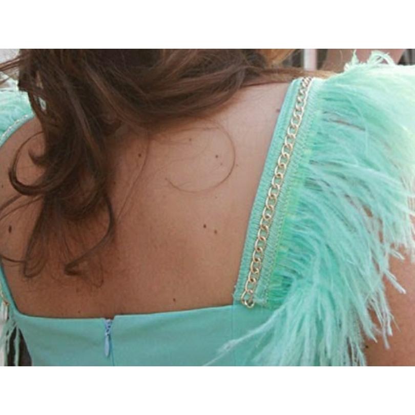 Vestido azul con plumas cocoa — foto 2 de 2