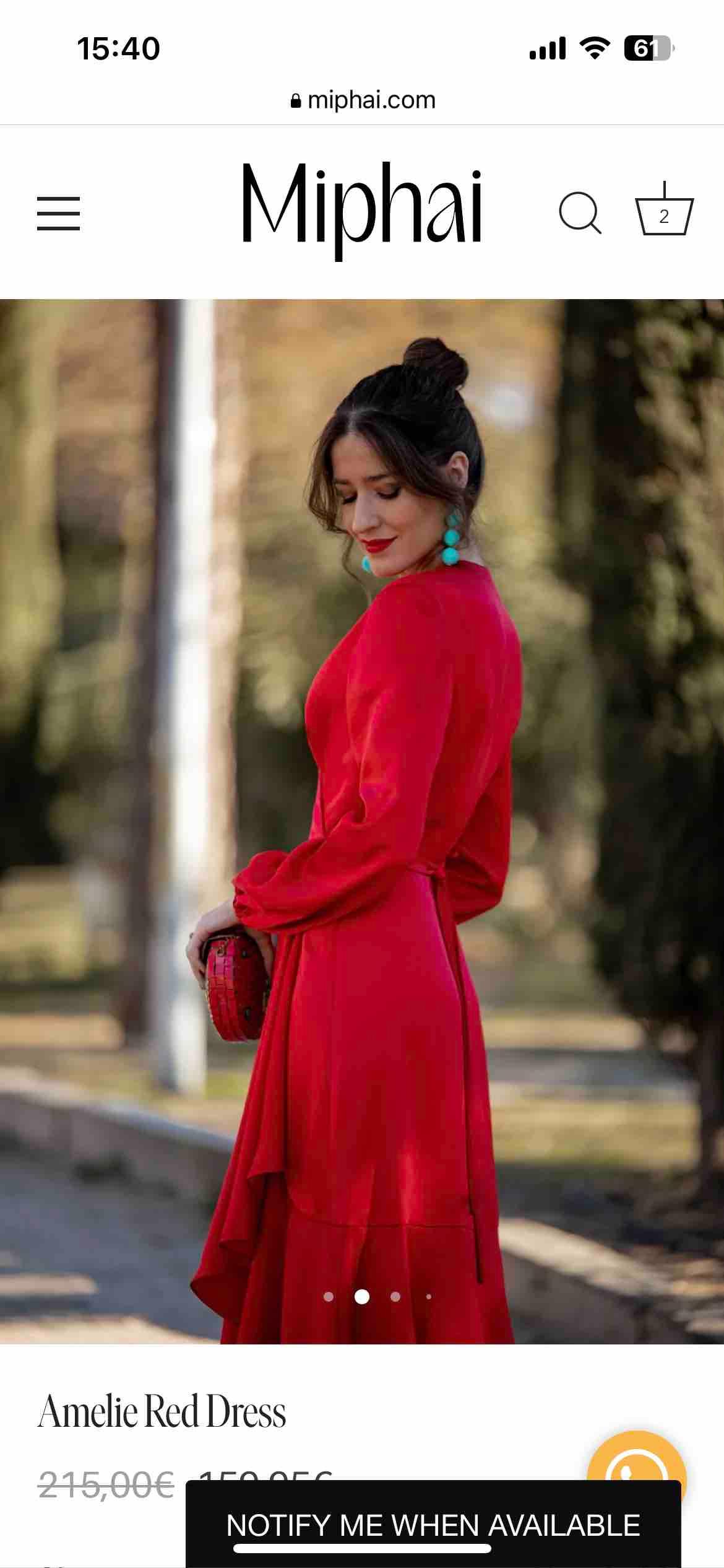Vestido de invitada rojo miphai — foto 5 de 5