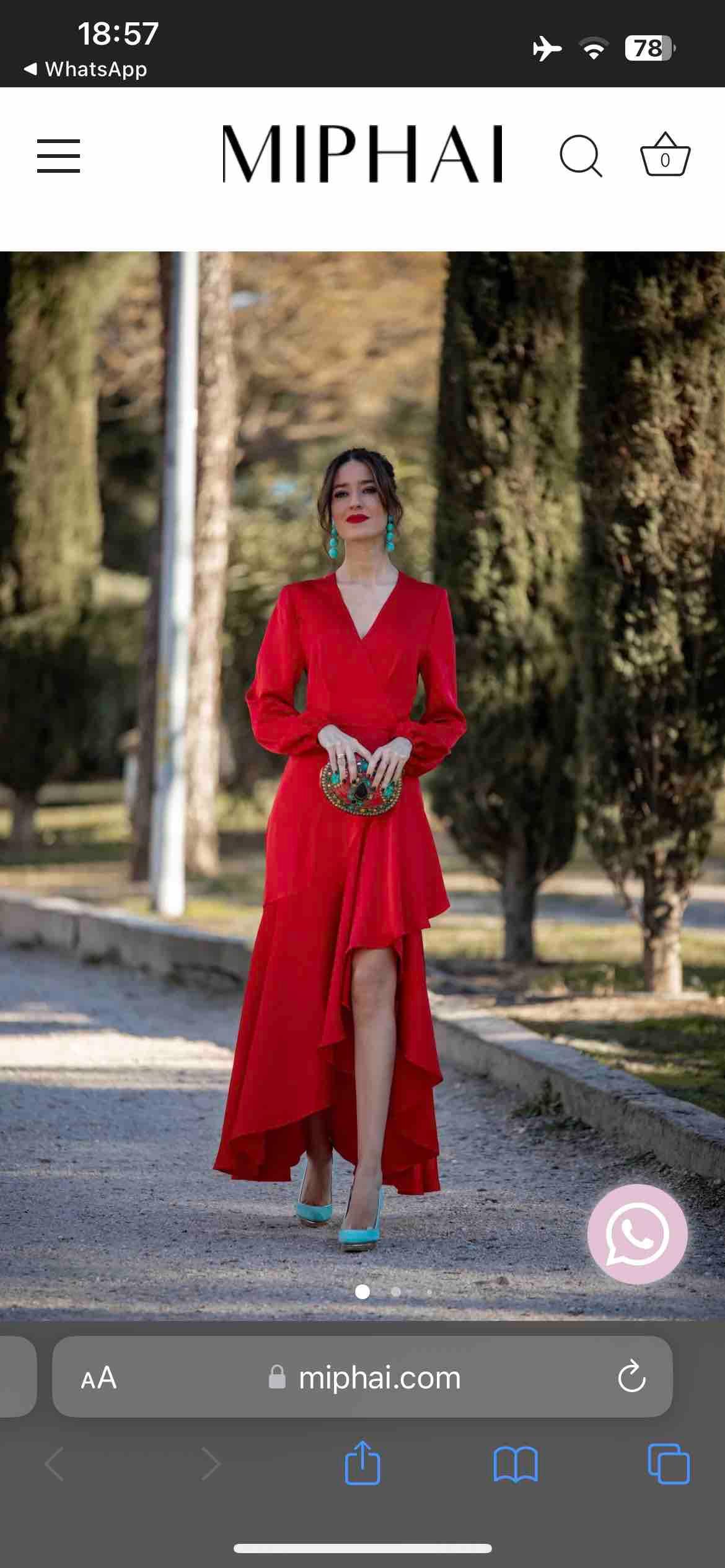 Vestido de invitada rojo miphai — foto 2 de 5