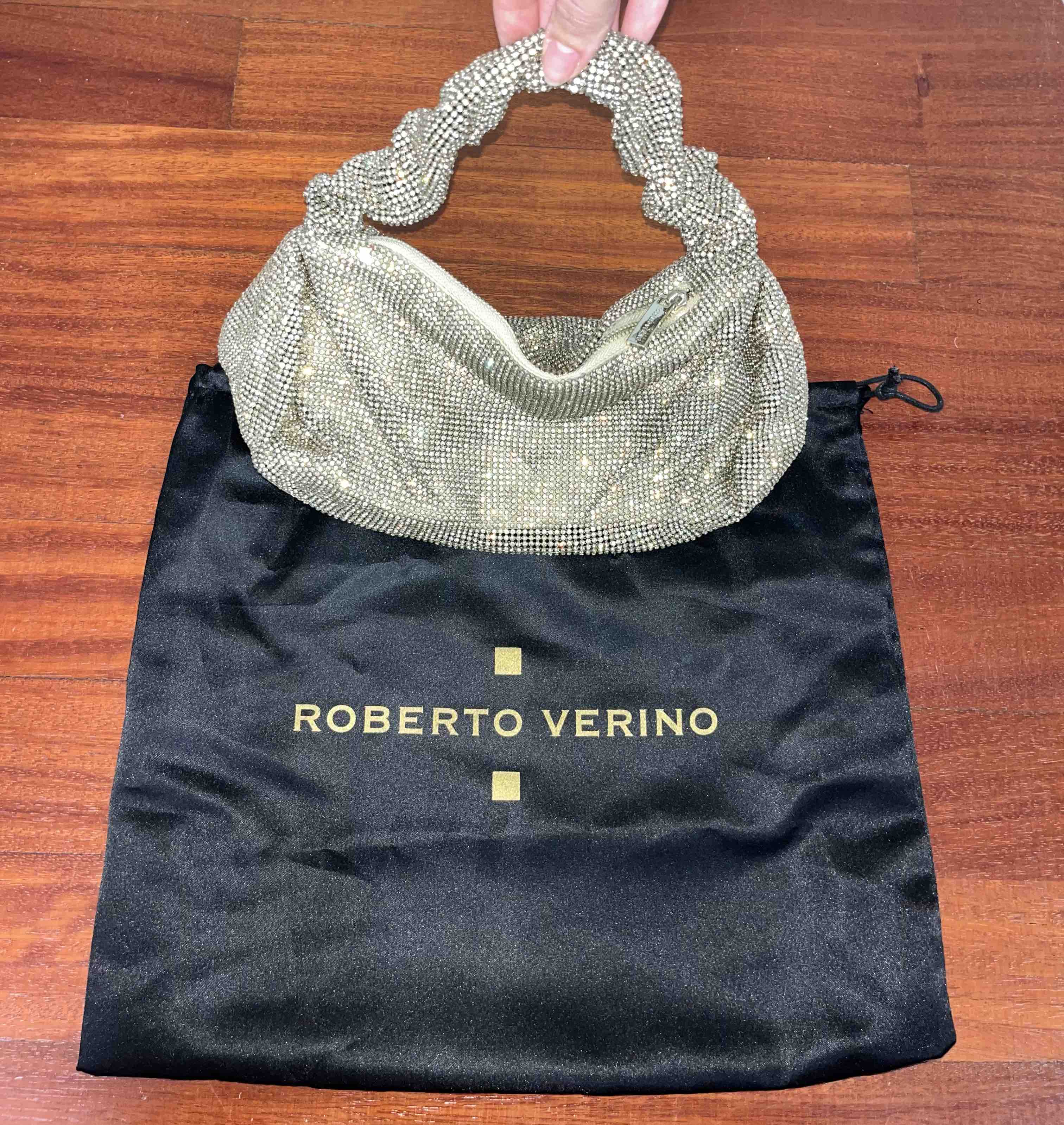 Bolso de fiesta dorado con cristales Roberto Verino — foto 1 de 6