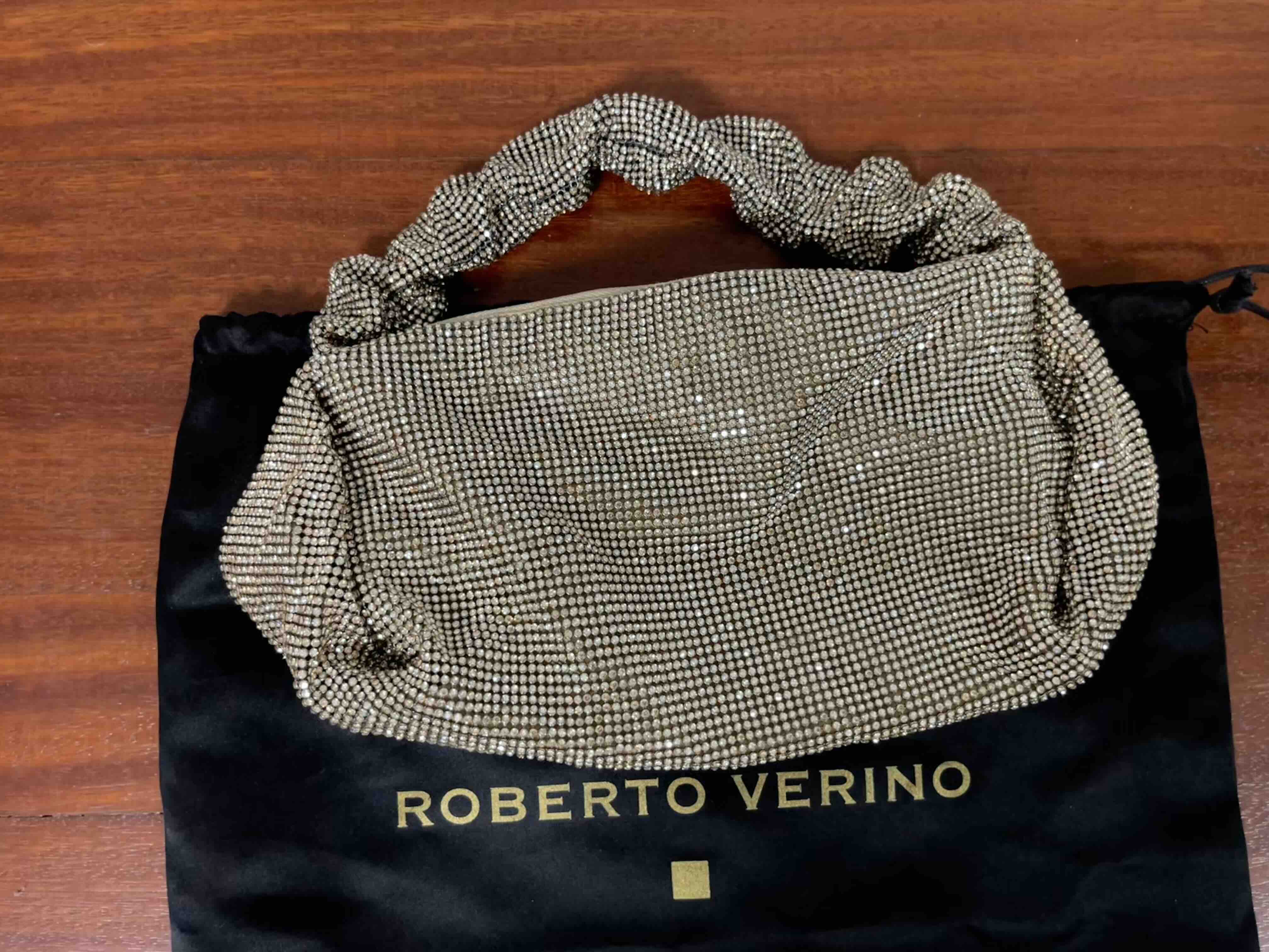 Bolso de fiesta dorado con cristales Roberto Verino — foto 4 de 6