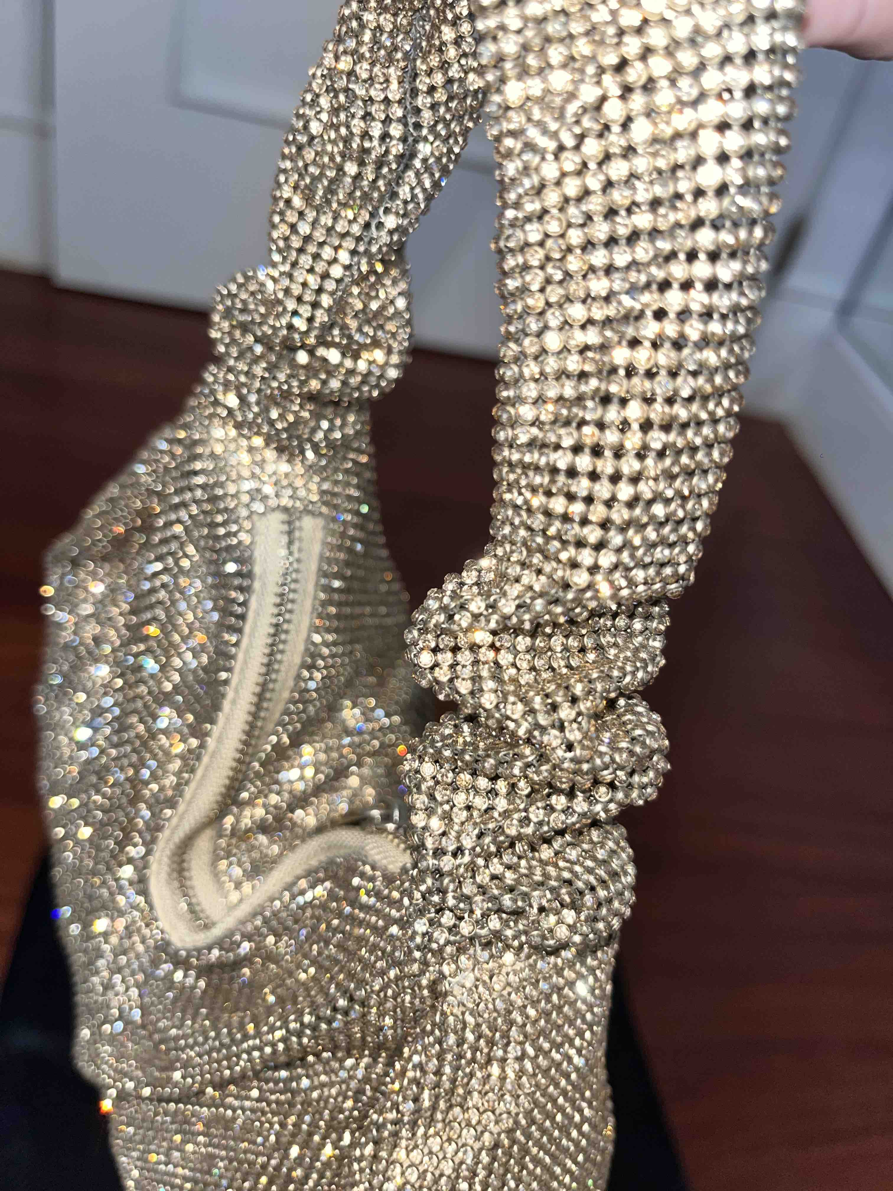 Bolso de fiesta dorado con cristales Roberto Verino — foto 6 de 6