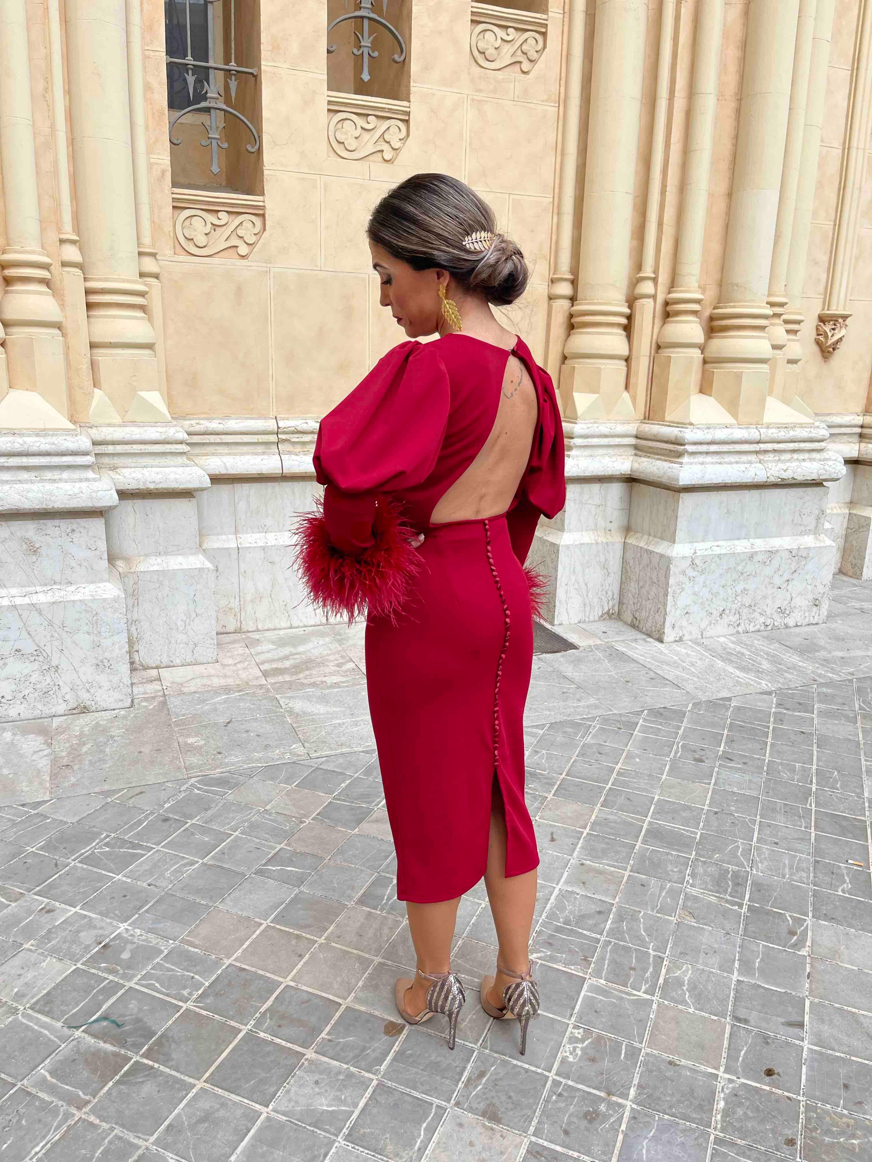 Vestido bourdeos hecho en atelier Atelier particular — foto 5 de 6