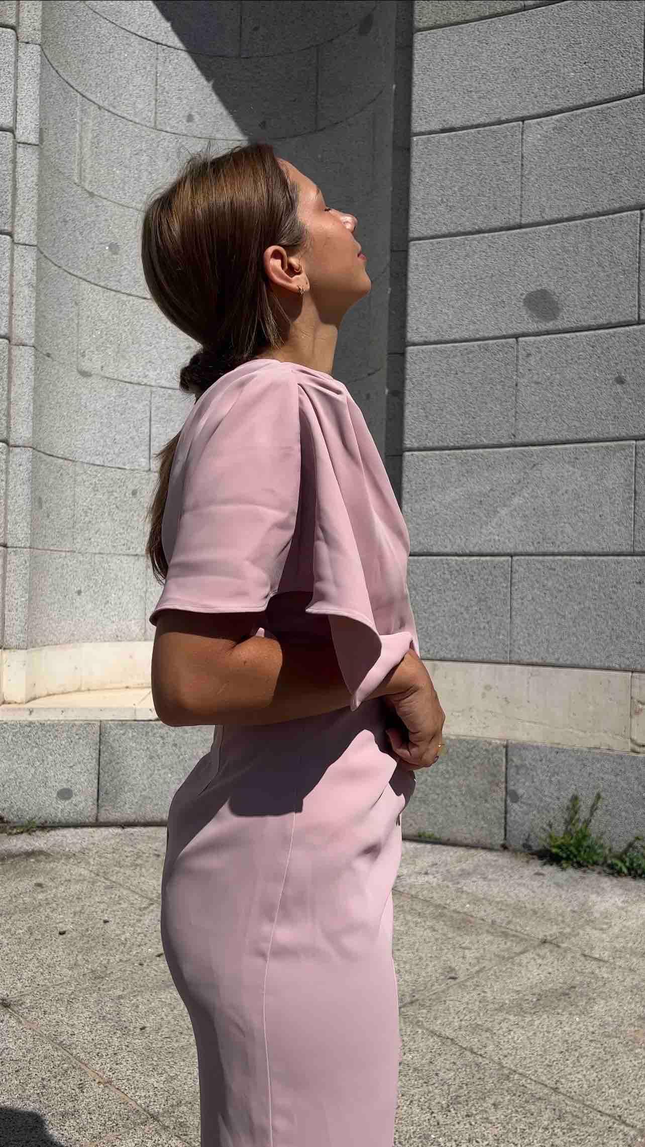 Vestido rosa empolvado Bruna — foto 3 de 6