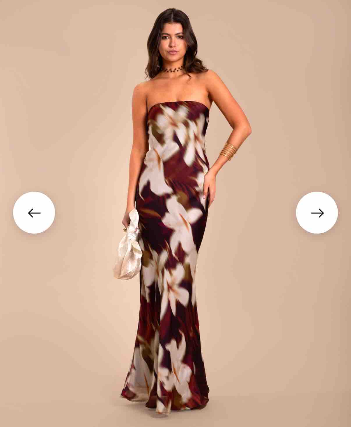 vestido The-Are marrón con estampado de flores The Are — foto 1 de 3