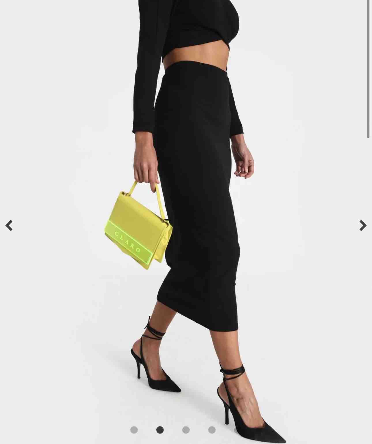 Conjunto negro Fernando Claro | Crop top + falda midi — foto 3 de 6