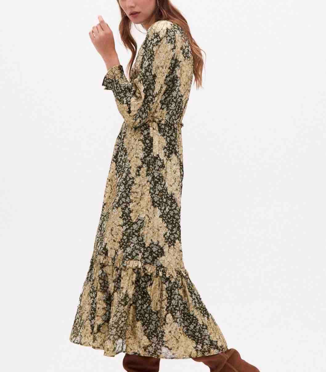 Vestido invitada estampado verde dorado Hoss Intropia — foto 5 de 5