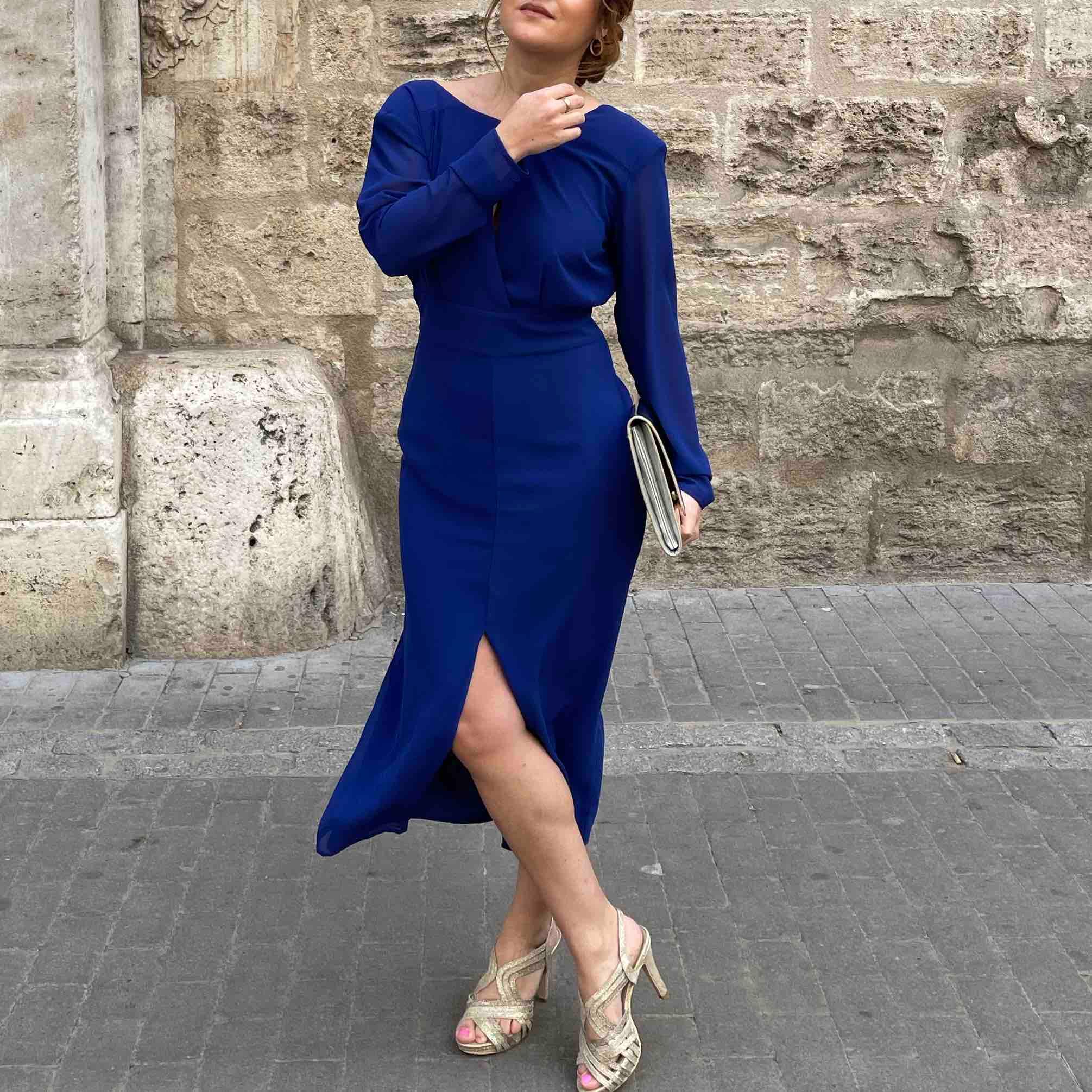 Vestido Azul Petroleo Bimani — foto 2 de 3