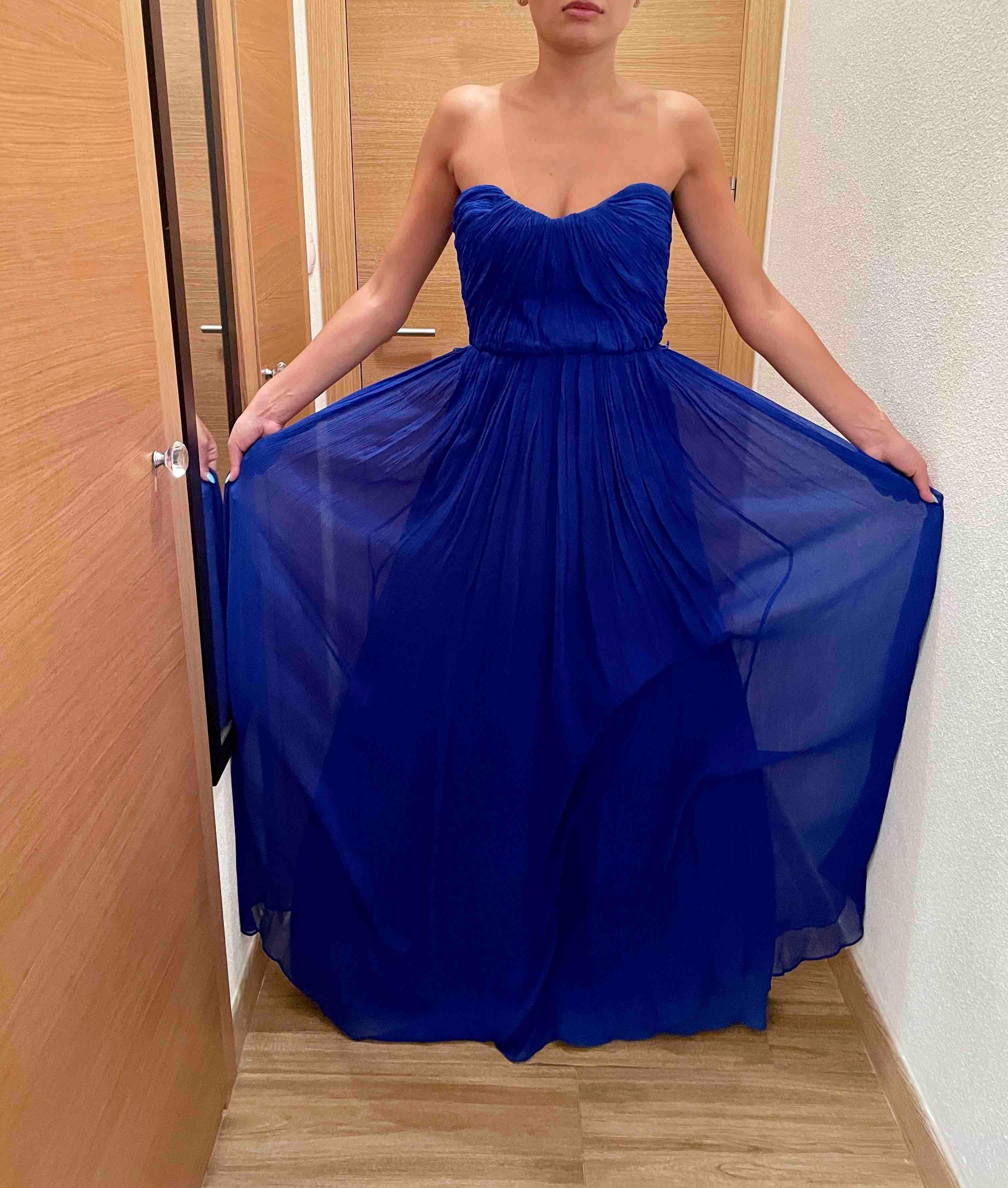 Vestido azul electrónico y largo MANGO — foto 3 de 5