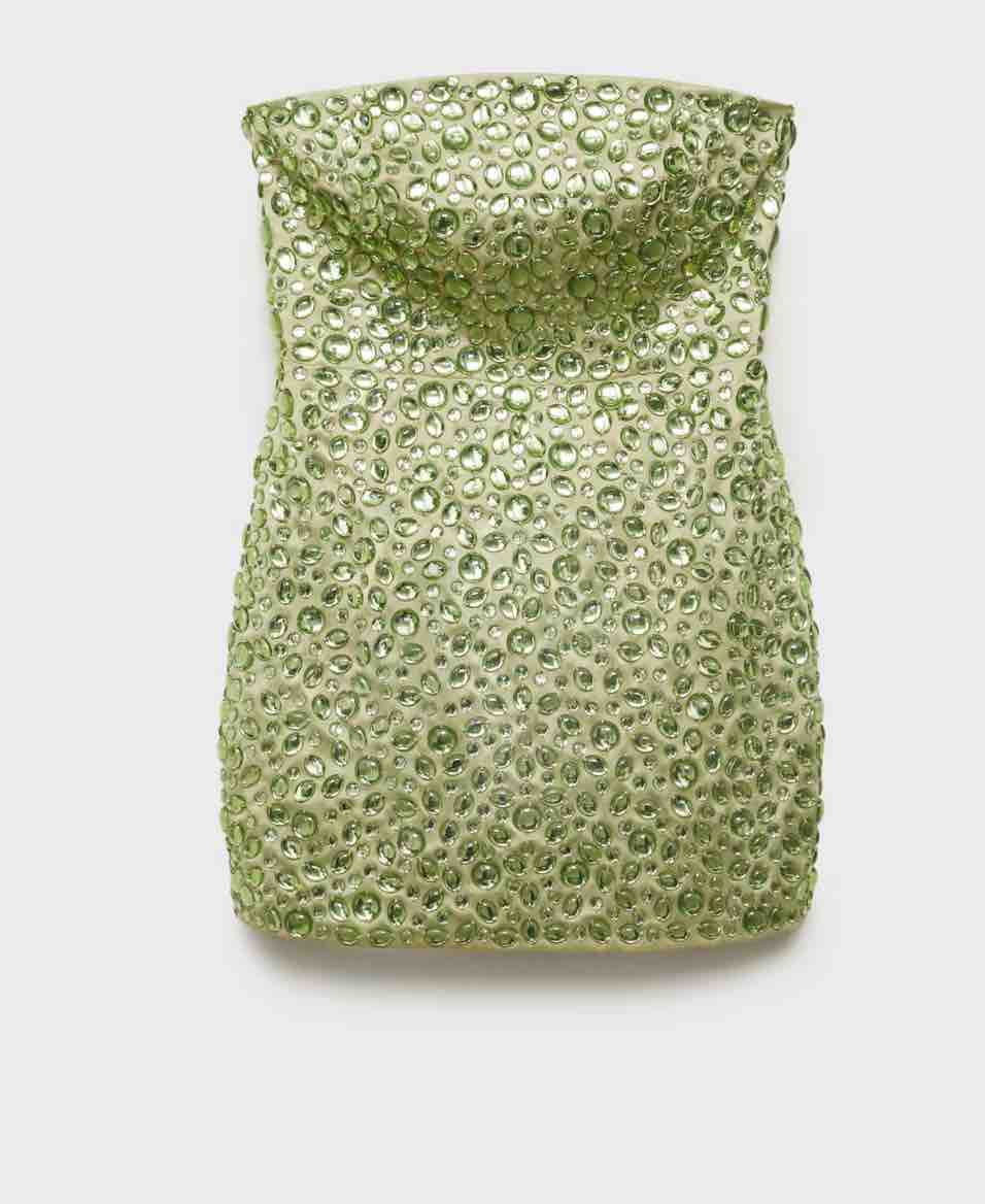 Vestido palabra de honor cristales MANGO Capsule — foto 5 de 6