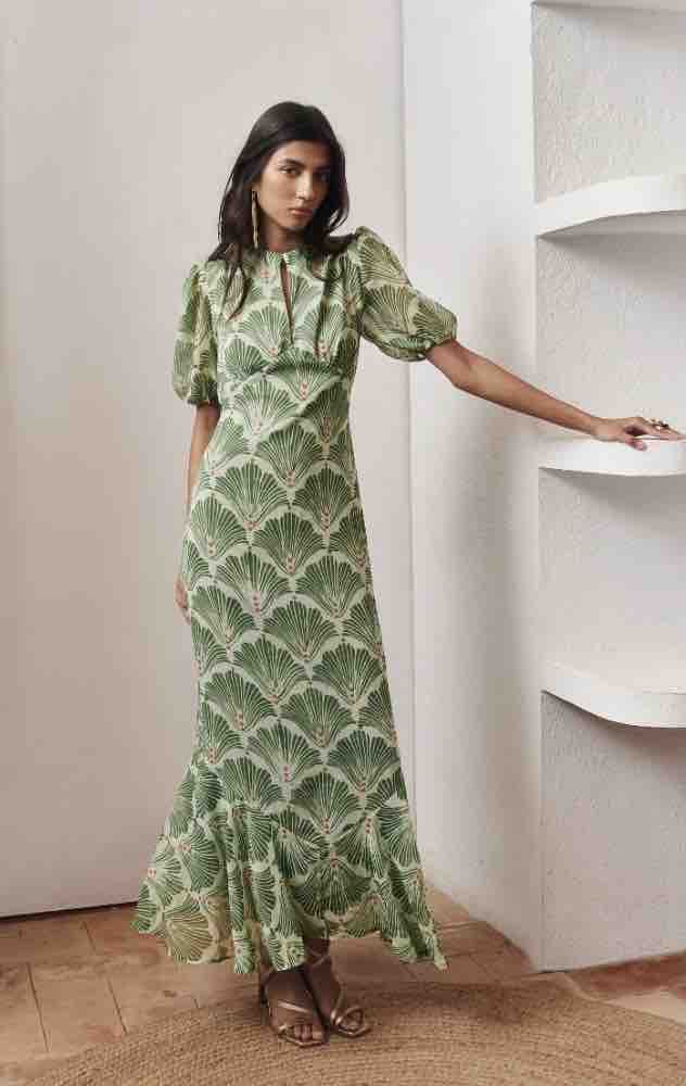 Vestido verde estampado Baymo — foto 1 de 3