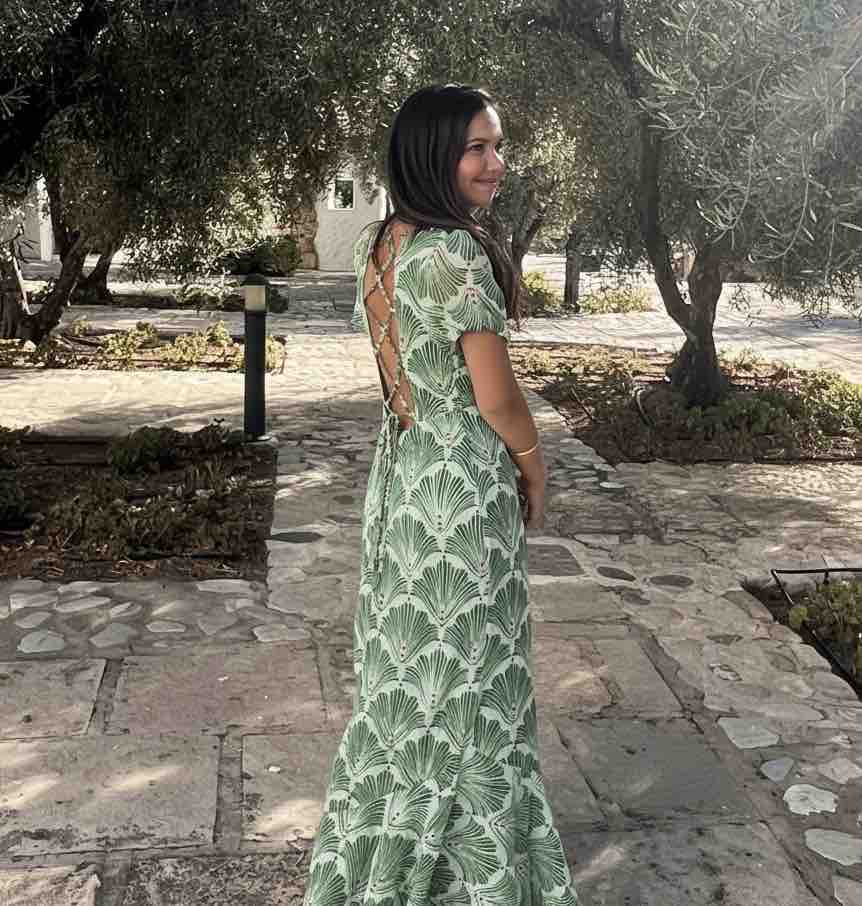 Vestido verde estampado Baymo — foto 2 de 3