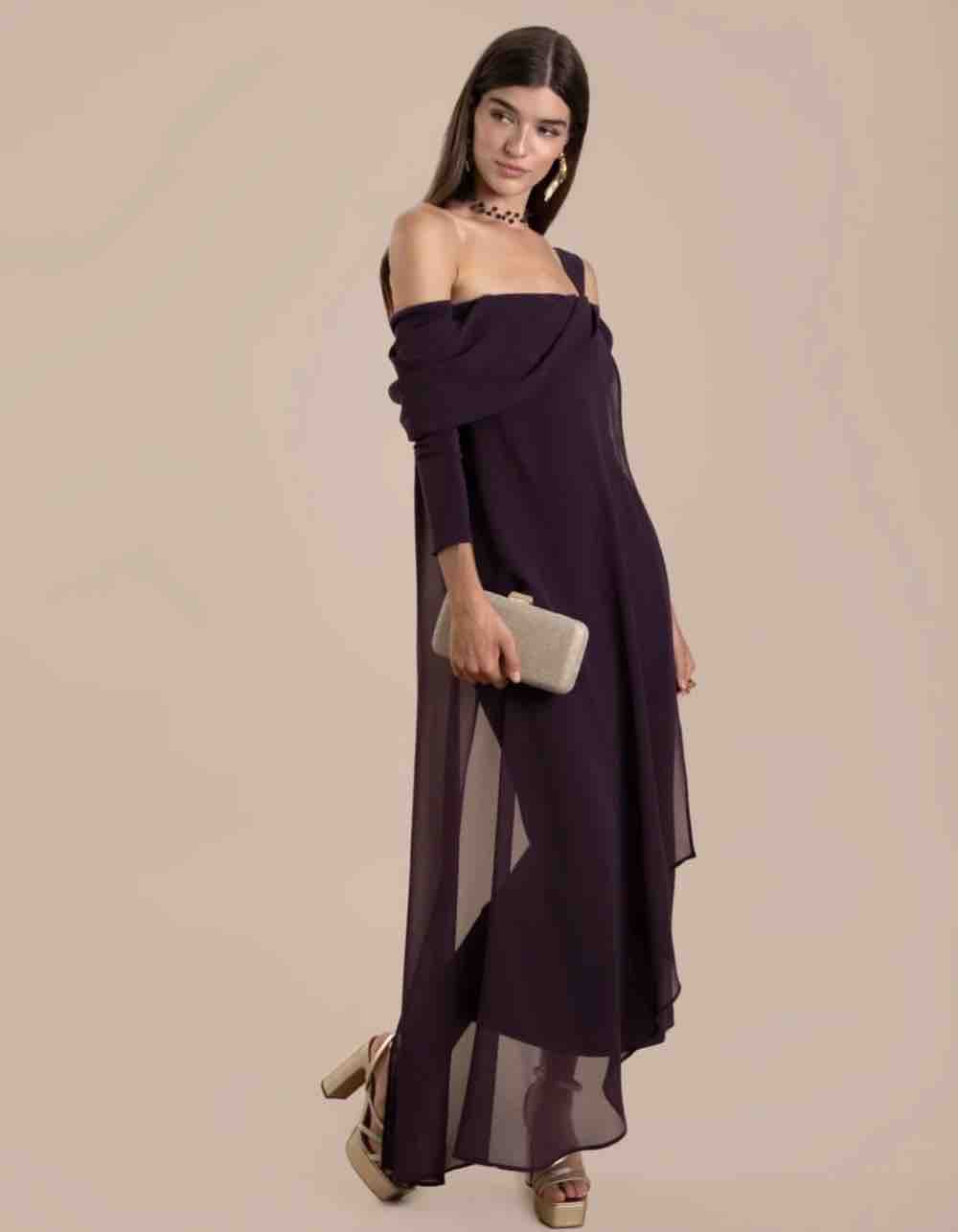 Vestido The Are morado, talla M, en alquiler — foto 1 de 2