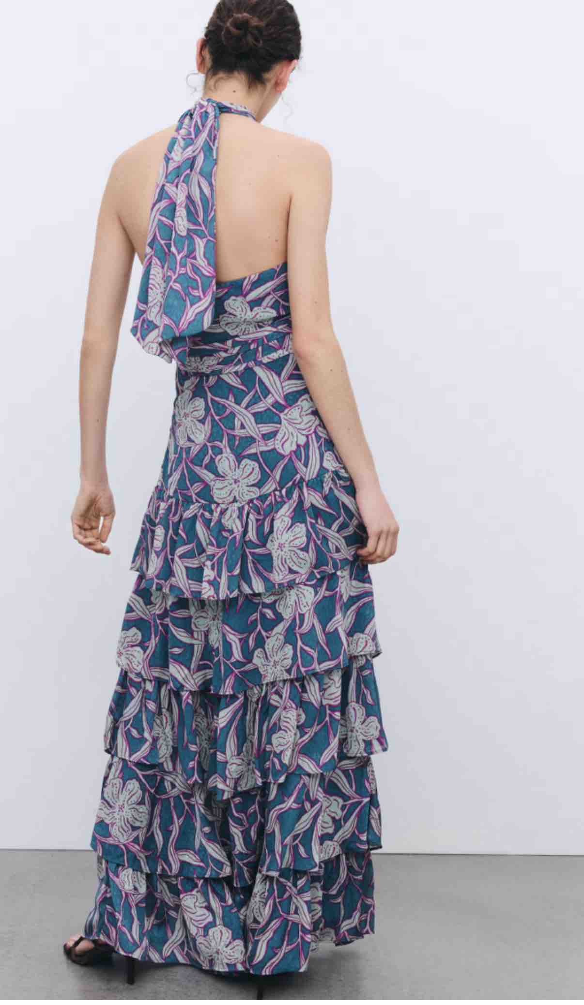 Vestido Tintoretto azul y rosa, talla XS, en alquiler — foto 2 de 3