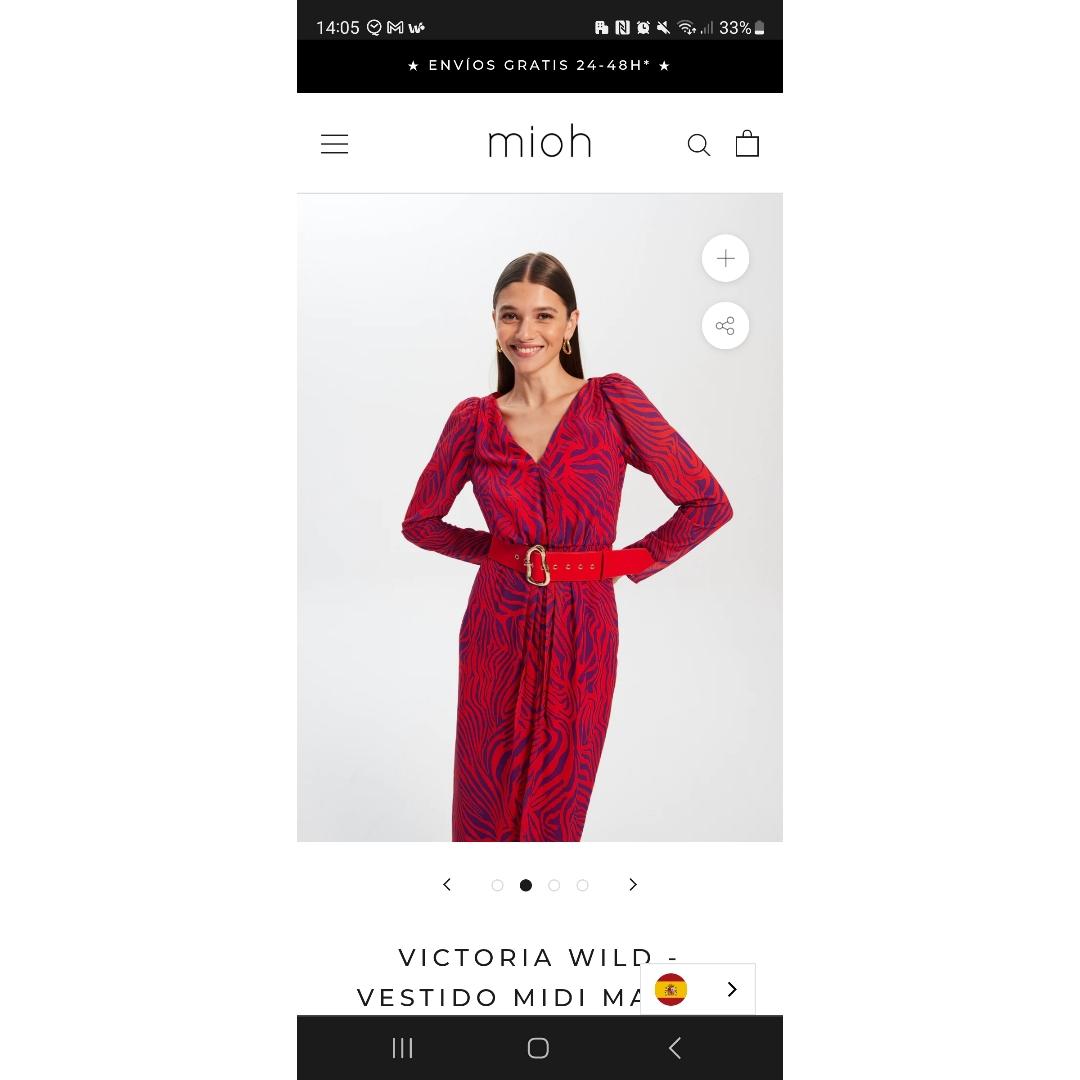 Vestido midi rojo cebra Mioh — foto 5 de 5