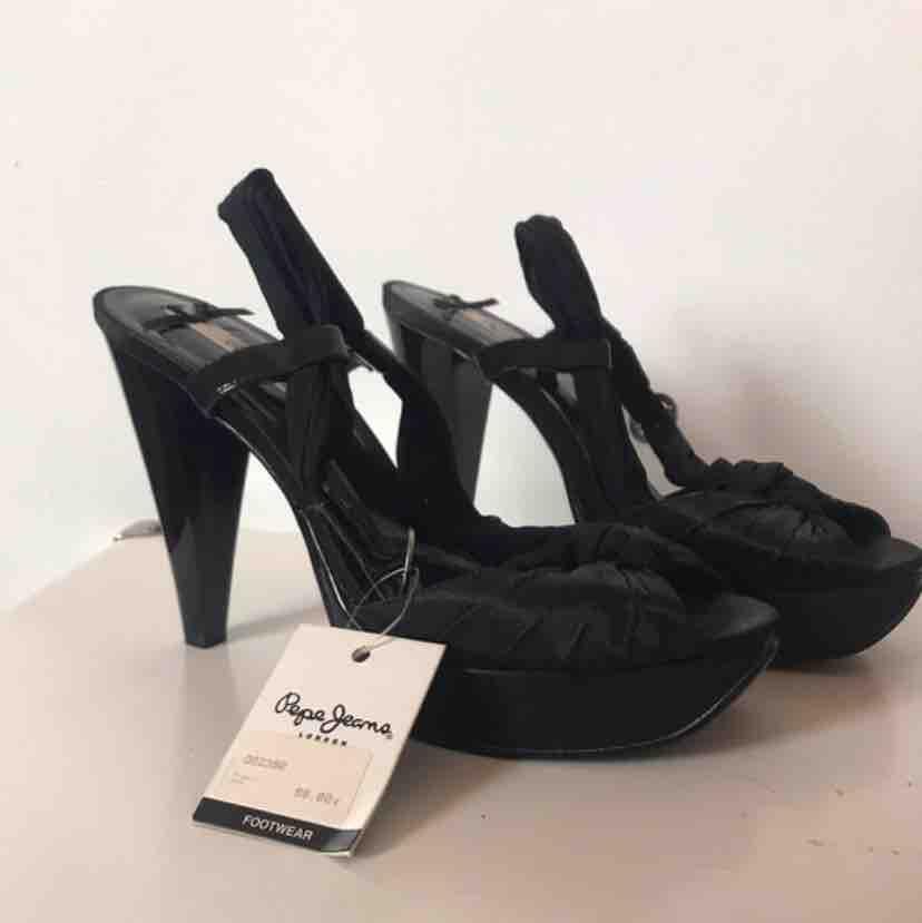 Sandalias tacón negras Pepe Jeans — foto 2 de 3
