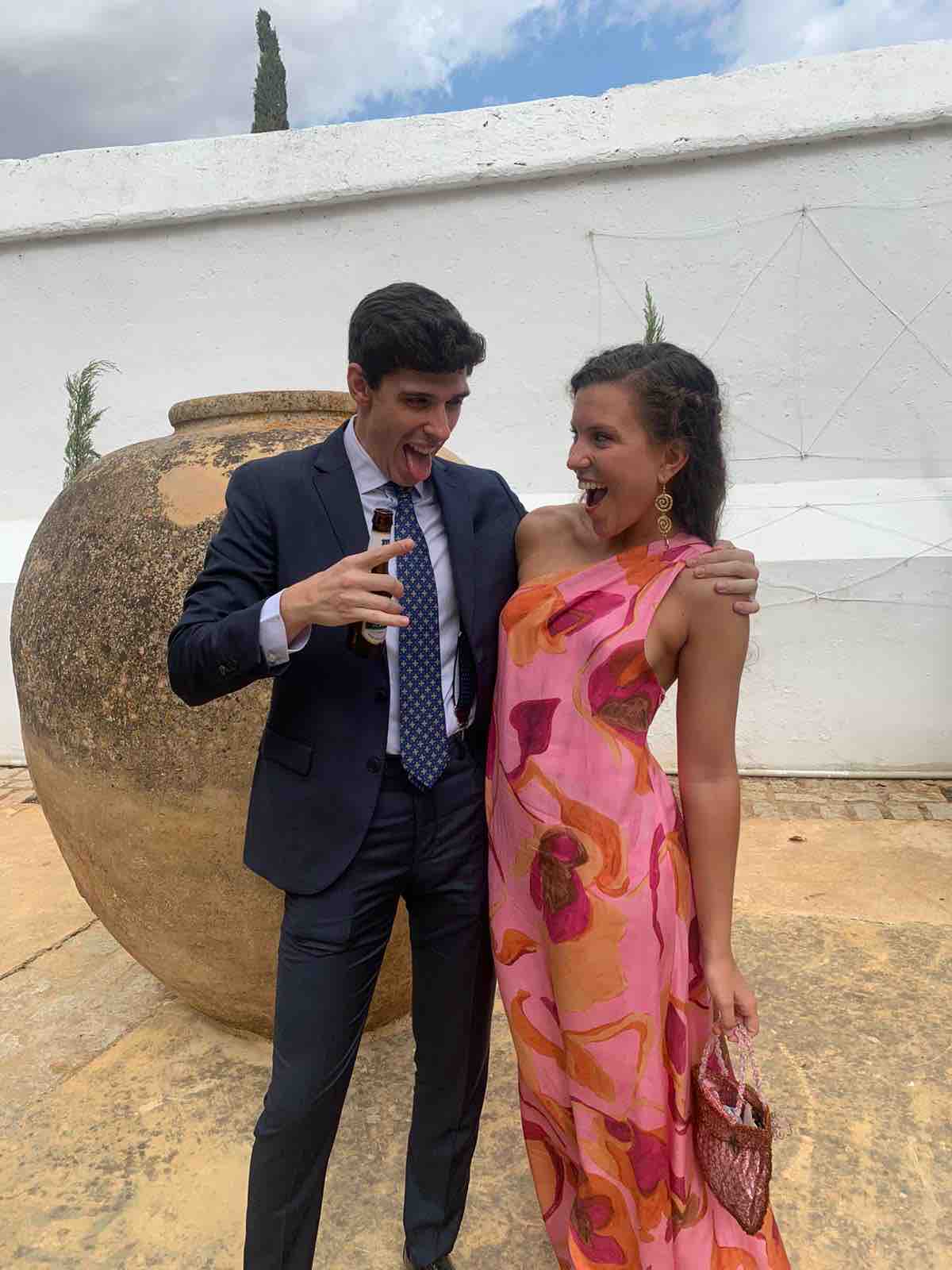 Vestido de boda Massimo dutti rosa con flores de tirantes, espalda abierta — foto 3 de 6