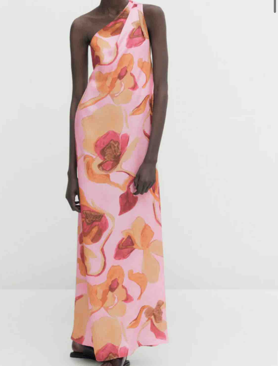 Vestido de boda Massimo dutti rosa con flores de tirantes, espalda abierta — foto 1 de 6
