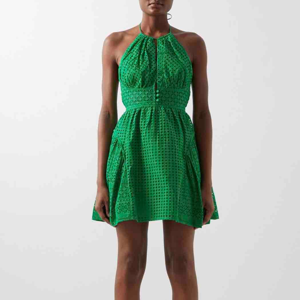 Self Portrait Broderie Anglaise cotton mini dress — foto 1 de 5