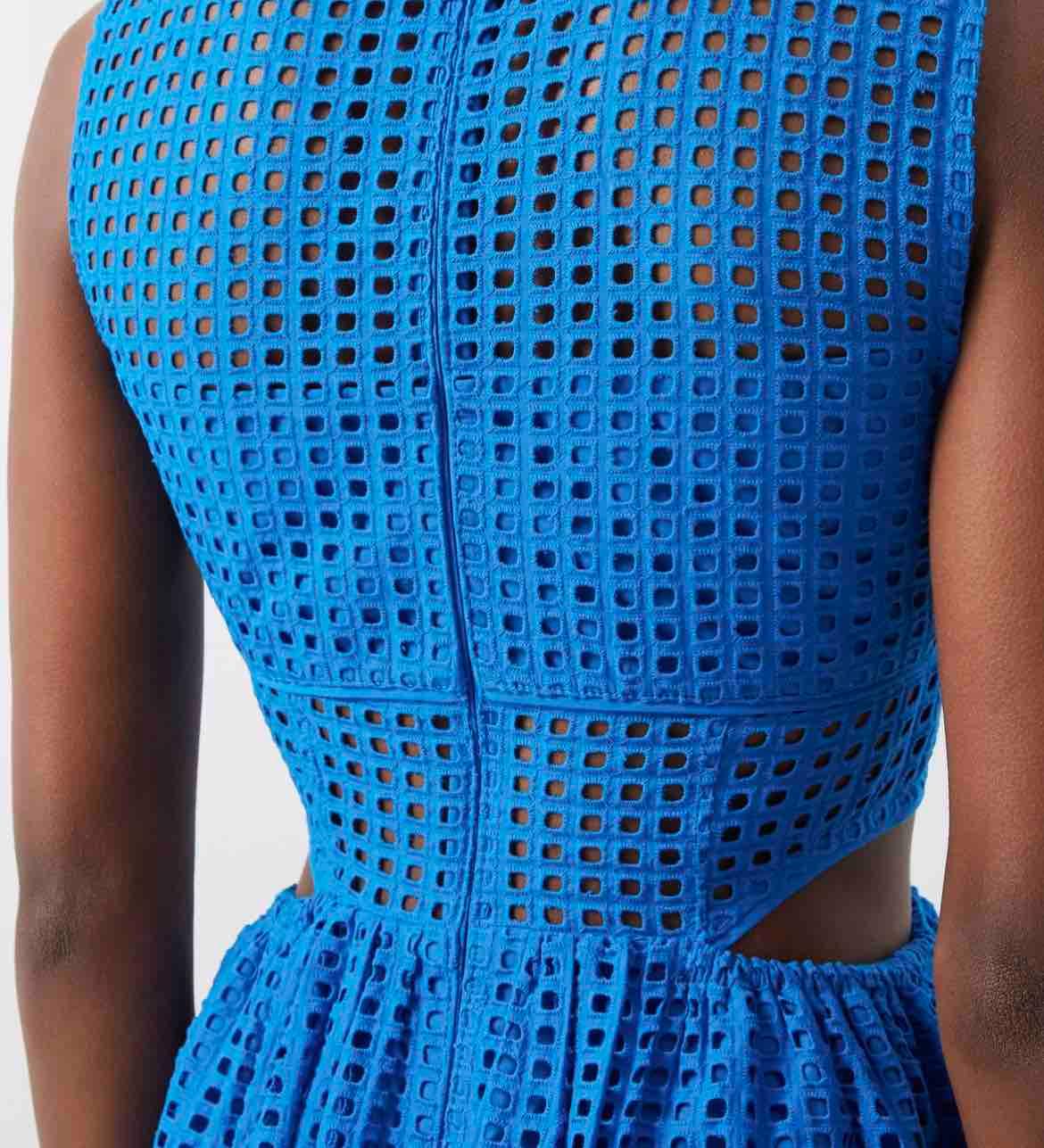 Self Portrait Side Cut-Out Broderie Anglaise Cotton Midi Dress — foto 4 de 4